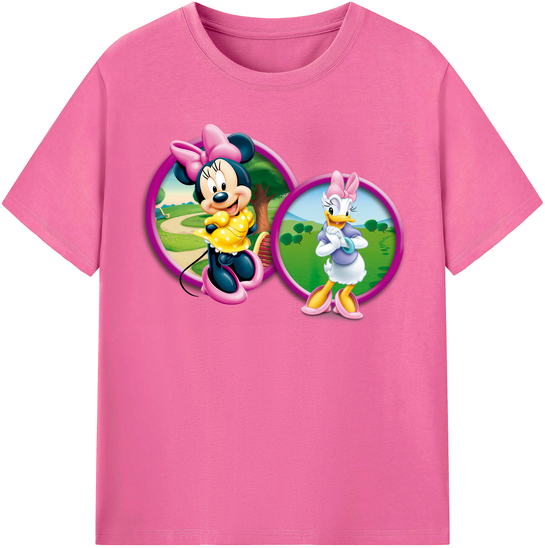 （画像用） ミッキーマウス Mickey Mouse レディースカジュアルプリントTシャツ（綿100％）